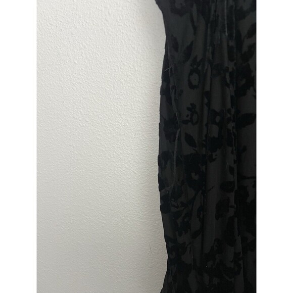 Free People Velvet Burnout Slip Black Ruffle Sleeveless Whimsy Fairy Grunge S - Picture 8 of 12